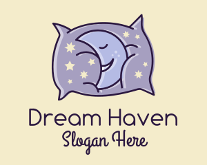 Sleepy Moon Pillow  logo design