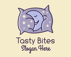 Toy Store - Sleepy Moon Pillow logo design