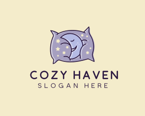 Sleepy Moon Pillow  logo design