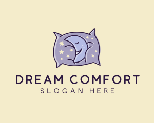 Sleepy Moon Pillow  logo design