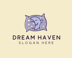 Sleepy Moon Pillow  logo design