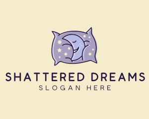 Sleepy Moon Pillow  logo design