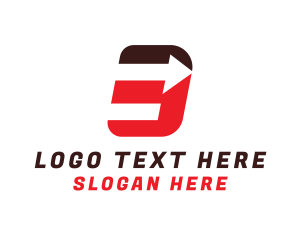 Numeral - Arrow Direction Logistics logo design