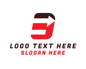 Three - Arrow Direction Logistics logo design