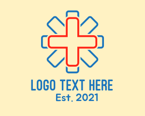 Checkup - Medical Cross Asterisk logo design