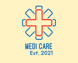 Pharmaceutic - Medical Cross Asterisk logo design