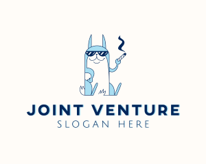 Cat Smoking Joint logo design