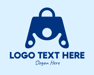Shopaholic - Hand Bag Person logo design