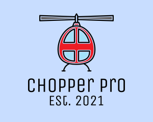 Chopper - Rescue Red Helicopter logo design