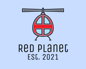 Rescue Red Helicopter  logo design