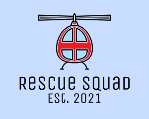Rescue Red Helicopter  logo design
