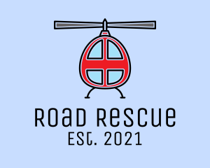 Rescue Red Helicopter  logo design