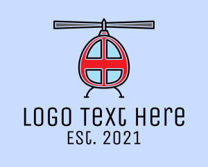 Emergency - Rescue Red Helicopter logo design