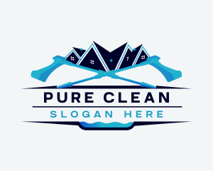 House Pressure Washer Clean logo design