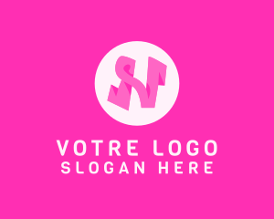 Pink Fashion Letter N Logo