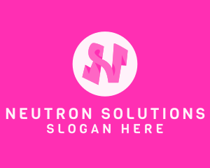 Pink Fashion Letter N logo design