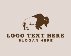 Bison - Buffalo Bison Animal logo design