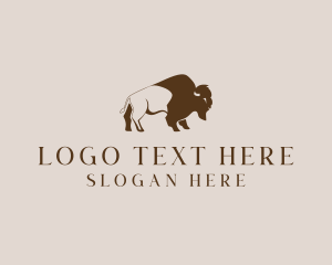 Zoo - Buffalo Bison Animal logo design