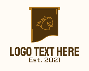 Horse Stable - Equestrian Horse Flag logo design
