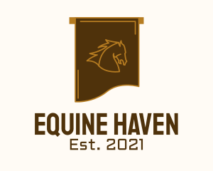 Equestrian Horse Flag logo design