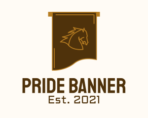 Equestrian Horse Flag logo design