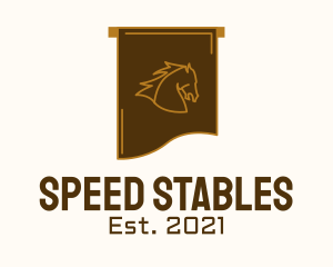 Horse Racing - Equestrian Horse Flag logo design