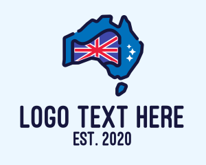 Australian Flag - Australian Country Map logo design
