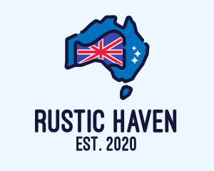Country - Australian Country Map logo design