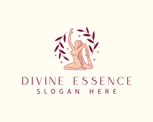 Woman Yoga Meditation Serenity logo design