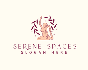 Woman Yoga Meditation Serenity logo design