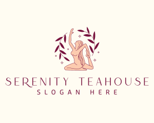 Woman Yoga Meditation Serenity logo design