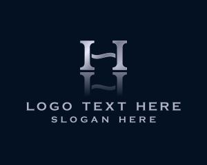 Hotel - Metallic Reflection Company Letter H logo design