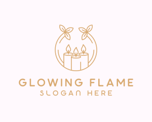 Candlestick - Flower Candle Spa logo design