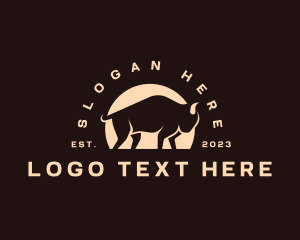 Horn - Bull Bison Buffalo logo design