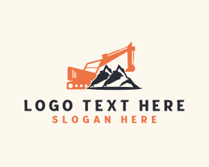 Mountain Excavator Mining Machinery Logo