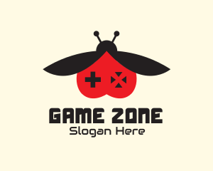 Online Gamer - Ladybug Game Controller logo design