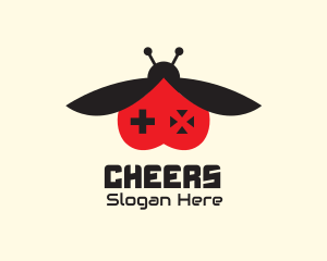 Digital-entertainment - Ladybug Game Controller logo design