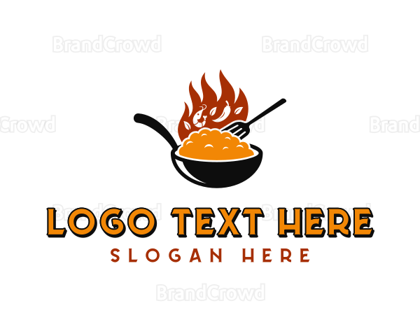 Wok Fire Cooking Logo