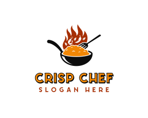 Wok Fire Cooking logo design