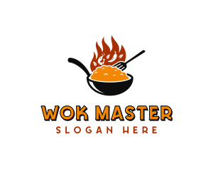 Wok - Wok Fire Cooking logo design