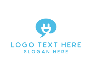 Chat - Happy Plug Chat Bot logo design