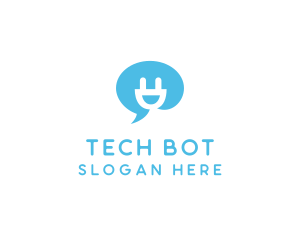 Happy Plug Chat Bot logo design