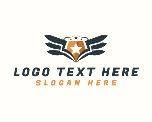 Aircraft - Shield Wings Security logo design