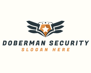 Shield Wings Security logo design