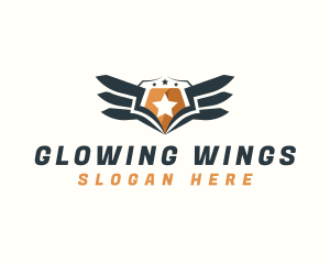 Shield Wings Security logo design