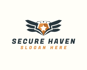 Shield Wings Security logo design