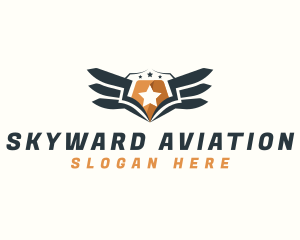 Shield Wings Security logo design