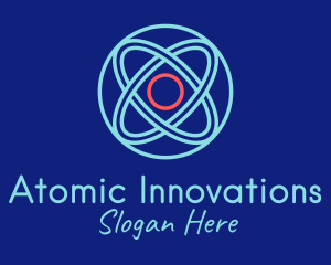 Atomic - Minimalist Atom Nucleus logo design