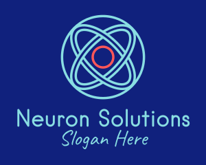 Neuron - Minimalist Atom Nucleus logo design