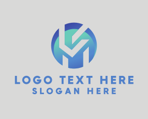 Clan - Blue Circle Letter M logo design